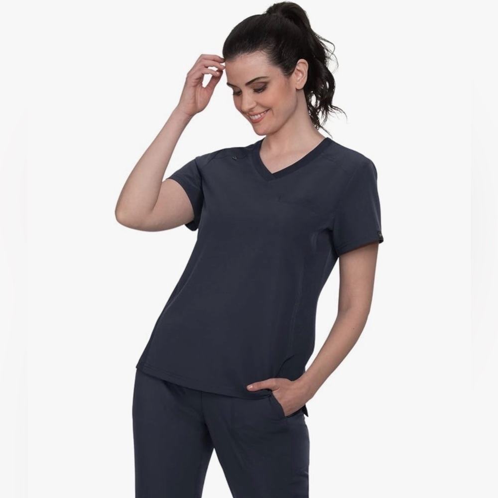 Koi Planet Scrub Top Gray Charcoal Style 1038 Women's Size 2XL